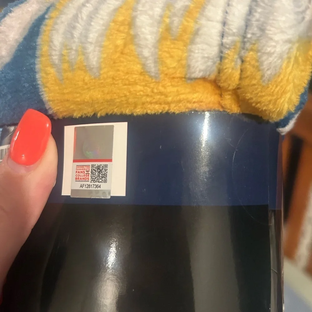 NWT Super Plush WVU Mountaine Blue and Yellow Throw Blanket for Ultimate Comfort